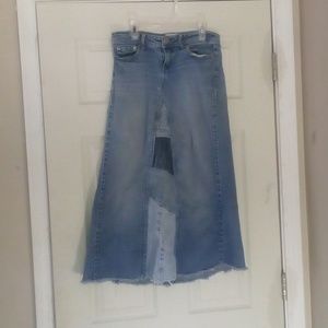 Long denim skirt